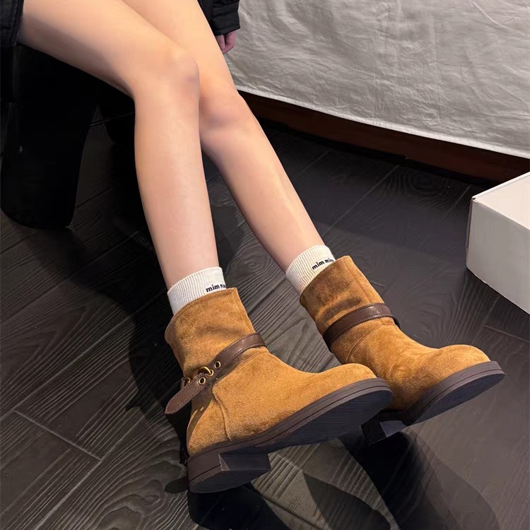 时尚百搭厚底增高复古洋气配裙子瘦瘦靴92731（跟高3）