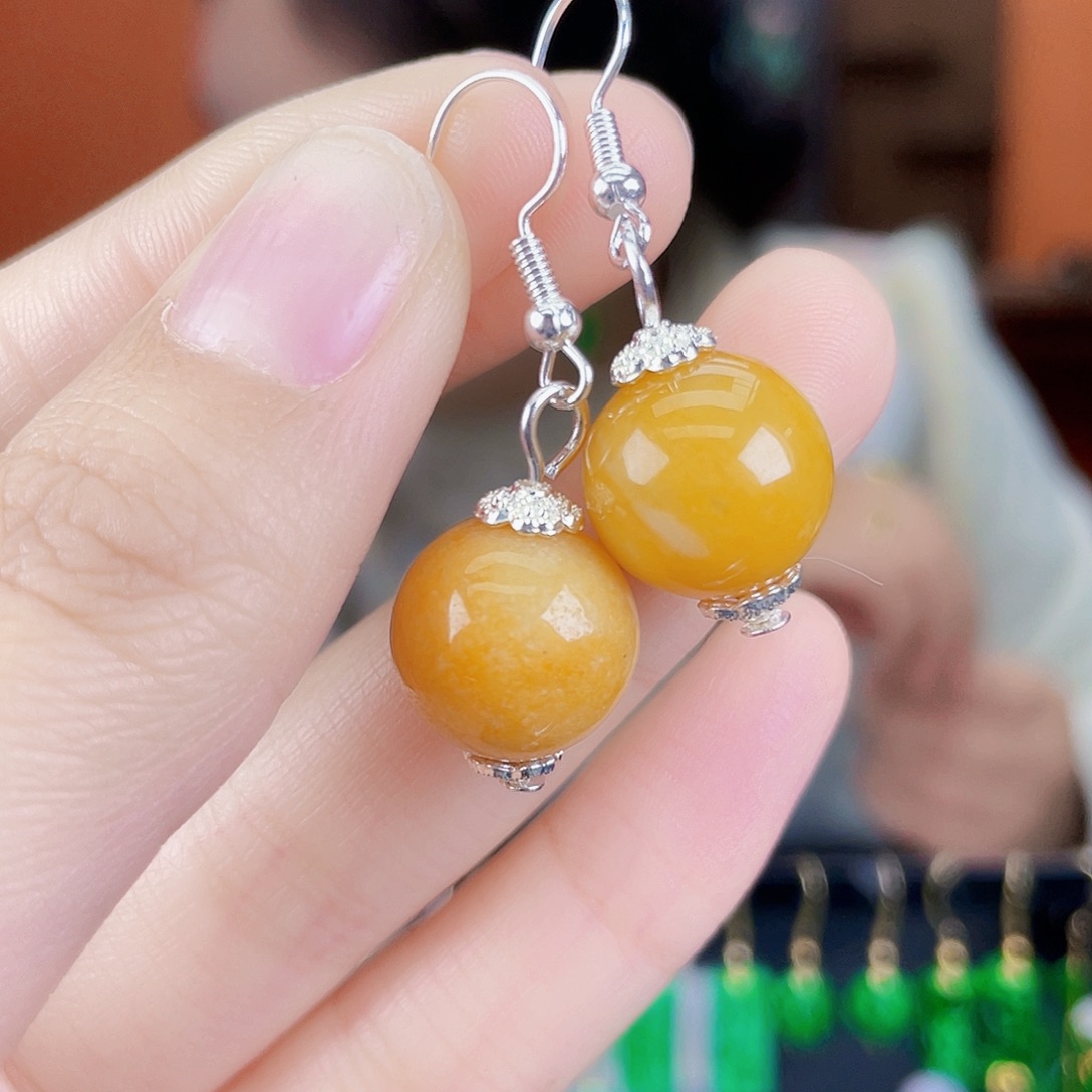 翡翠未镶嵌耳饰饰品