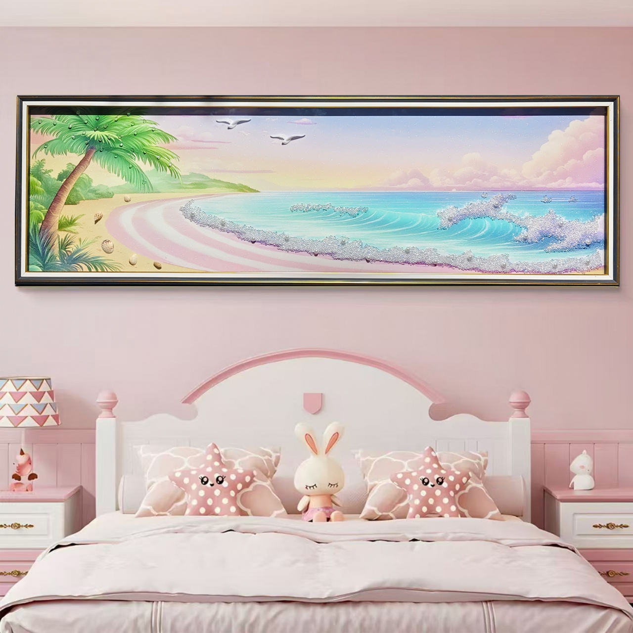 1807  新款女孩卧室沙滩床头45*1.5