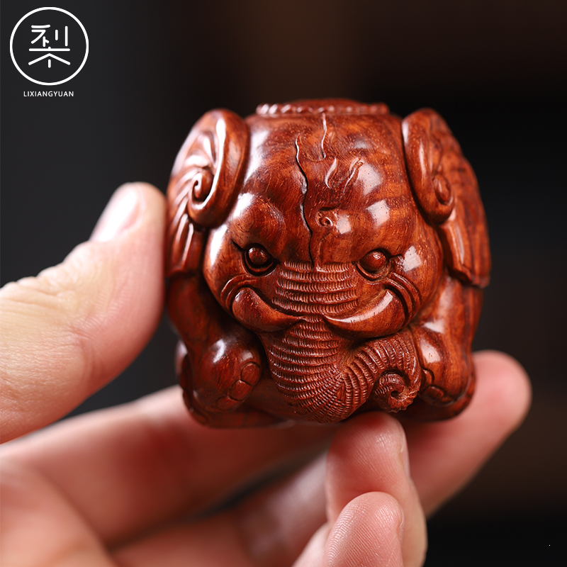 梨香院吉祥如意印度小叶紫檀盘玩把玩件大象檀香紫檀茶宠红木手工