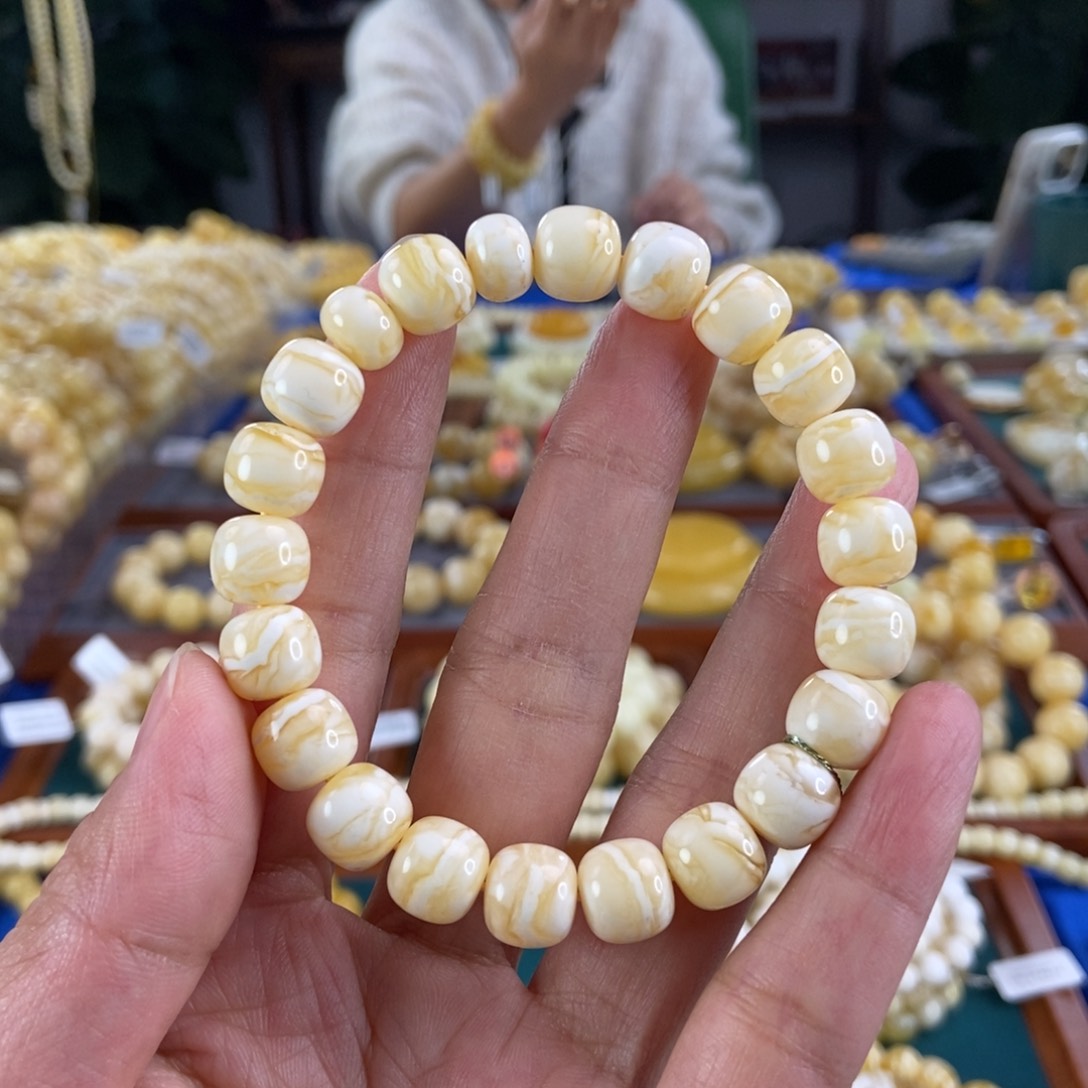 琥珀手链未镶嵌10同料虎皮12.62