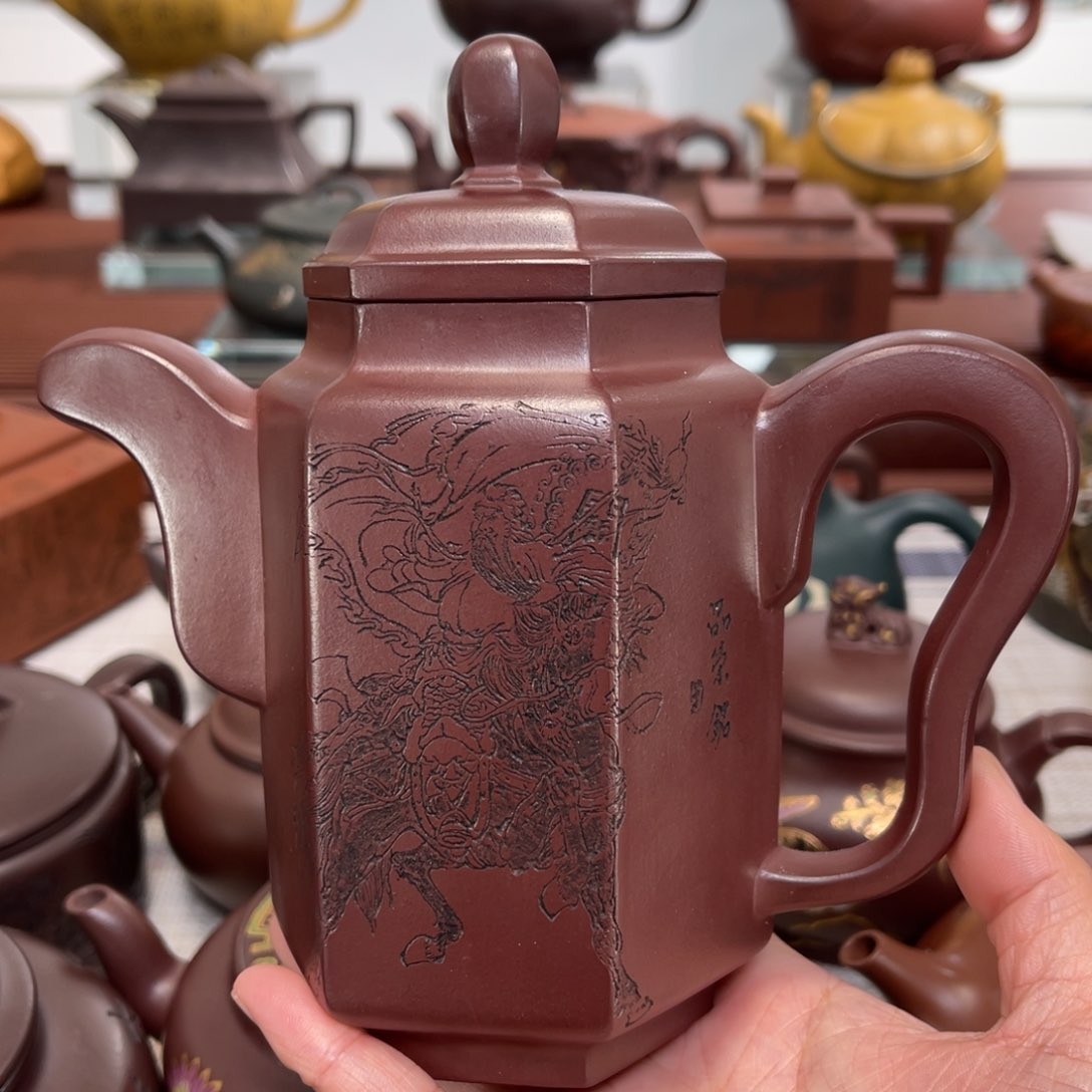 紫砂茶壶六方高集思