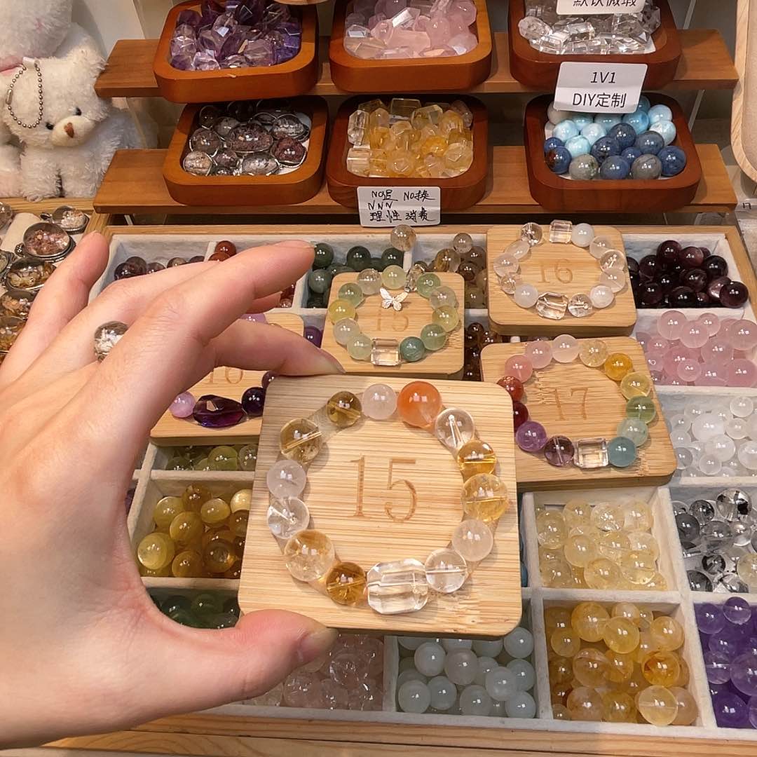 烟晶手链合金夹***熊