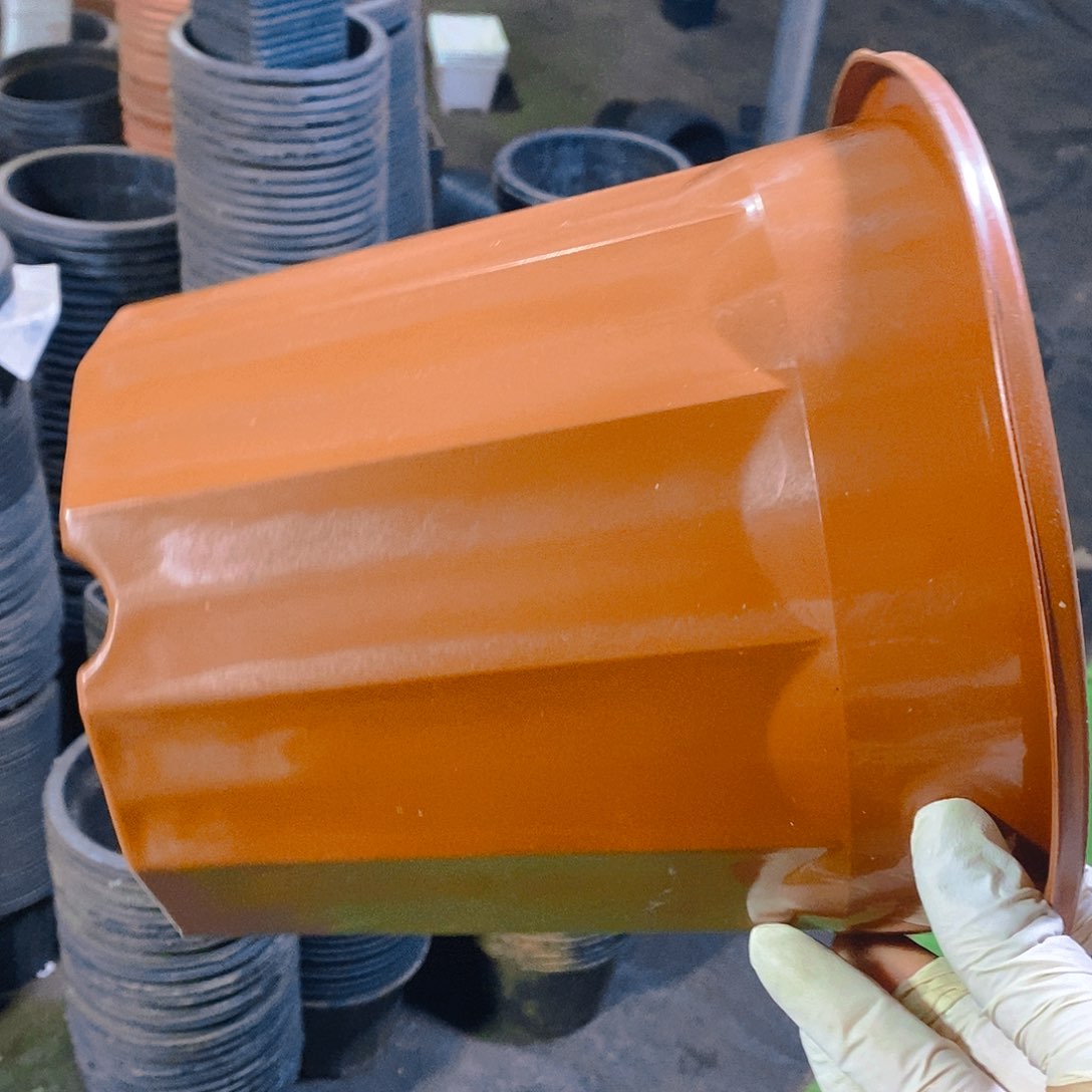 塑料新22公分红砖盆 12