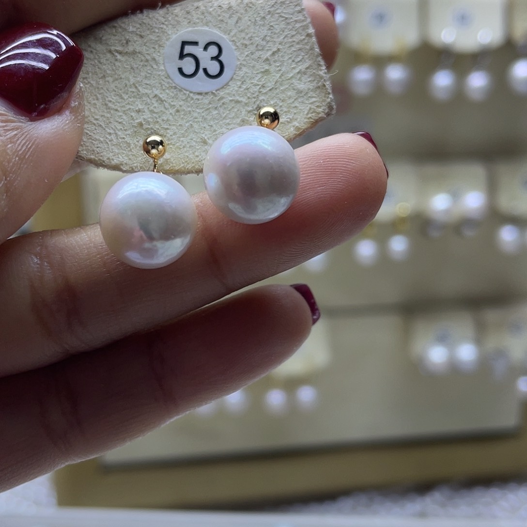 淡水珍珠耳饰银S925镶嵌