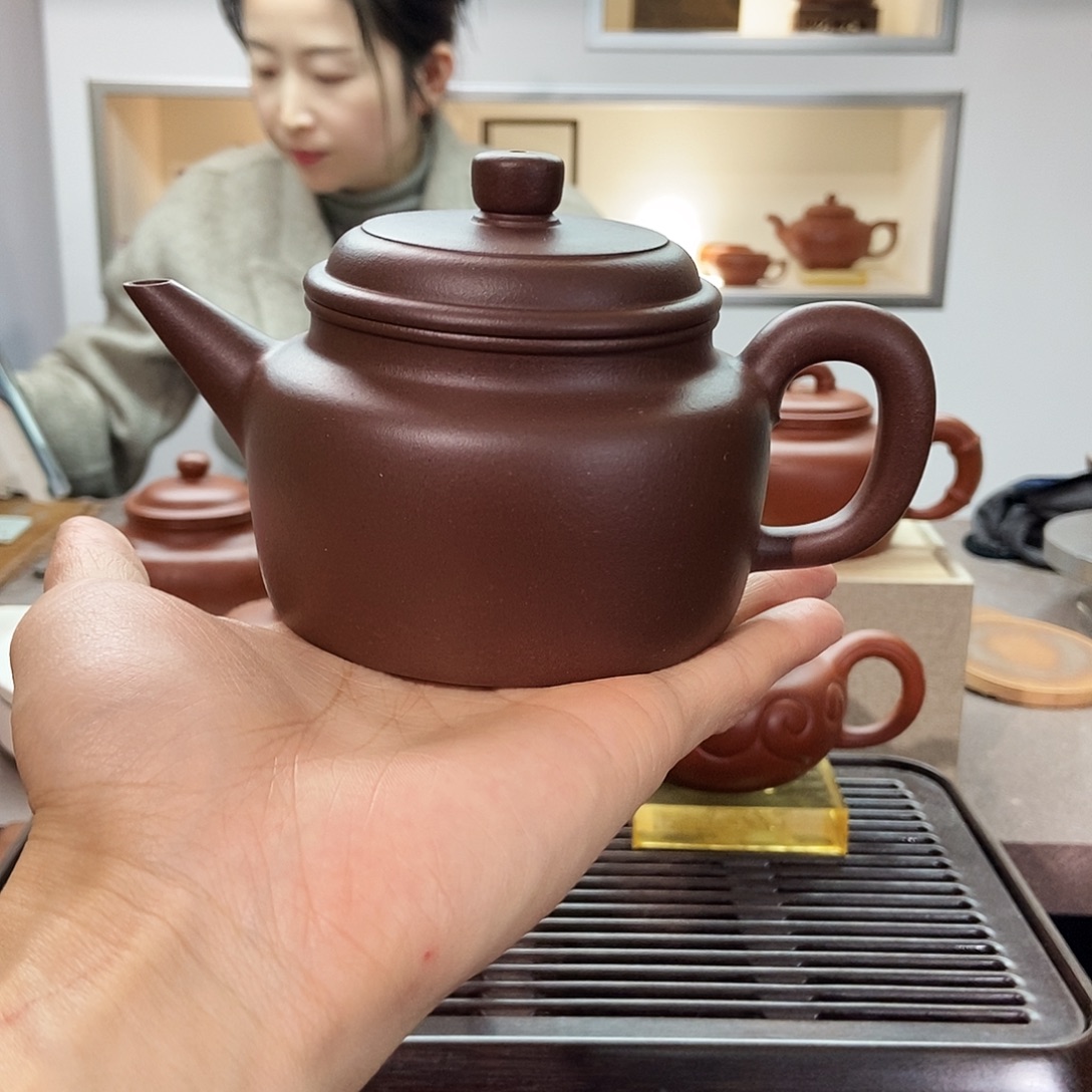 紫砂茶壶紫泥德钟300cc