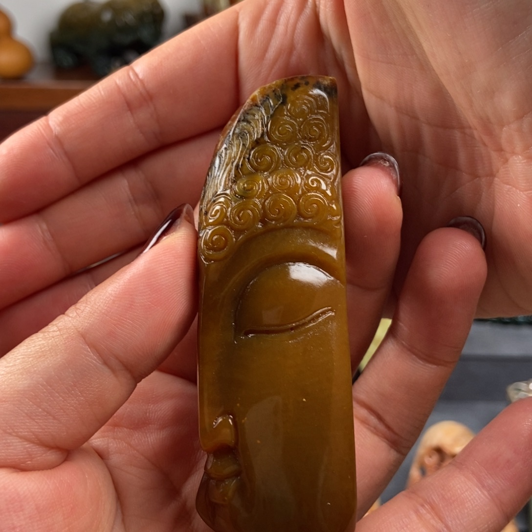 清***禾岫玉未镶嵌手把件