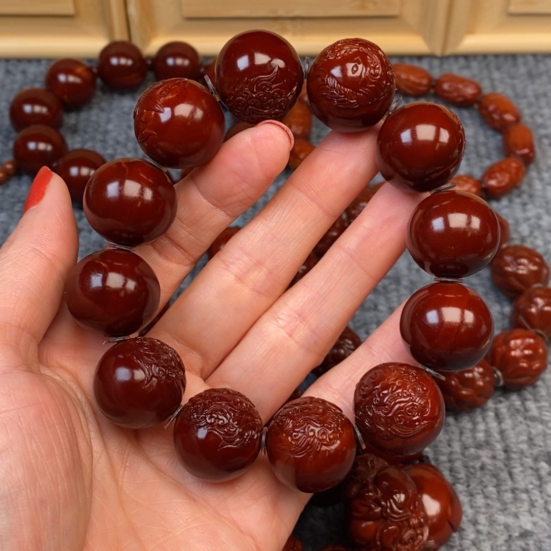 嘿***松手串/手链橄榄核光柱龙