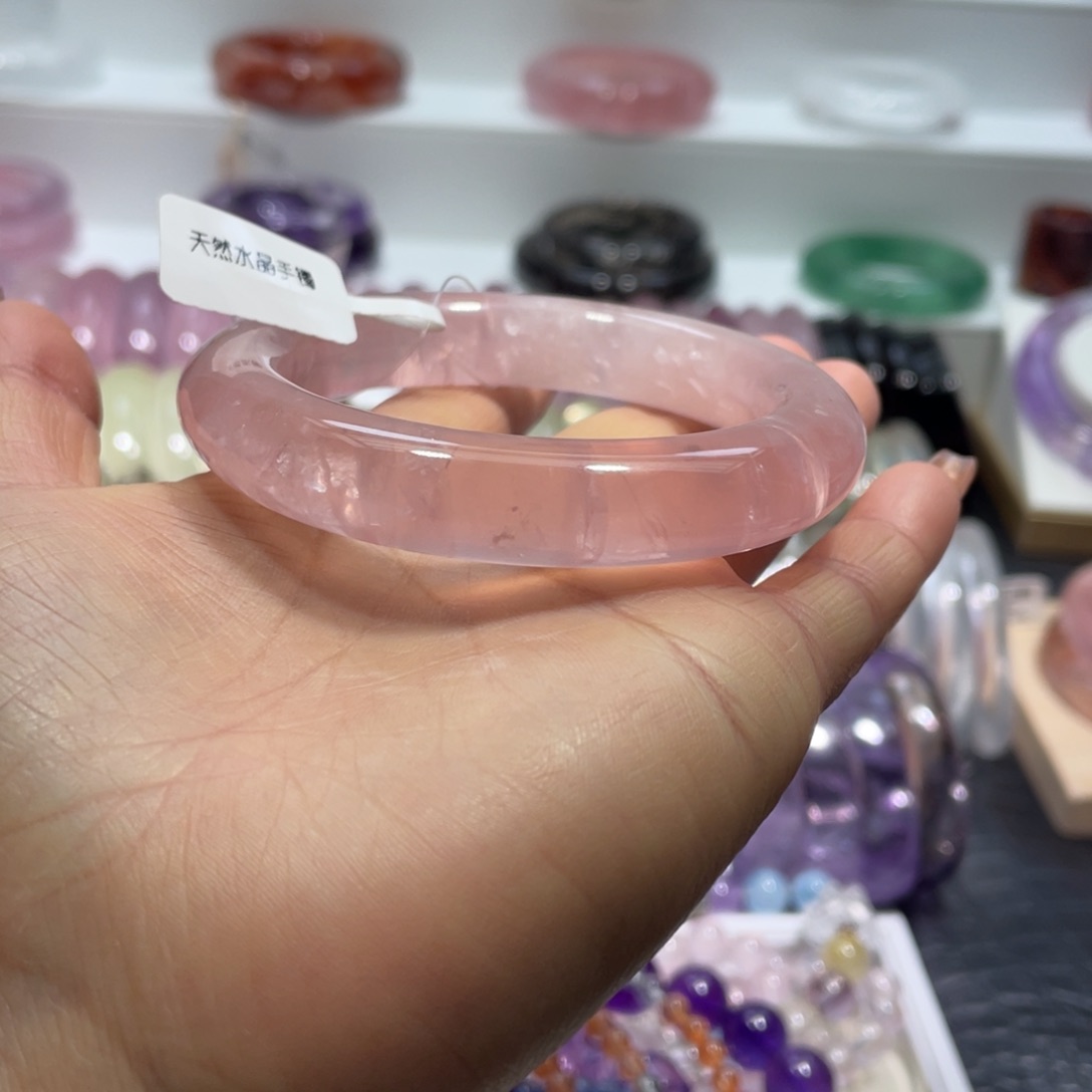 水晶手镯54.5圈口18号未镶嵌