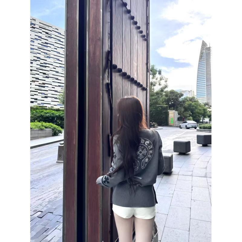 【TTONG】新款梵文十字贴布刺绣针织开衫毛衣外套（266）