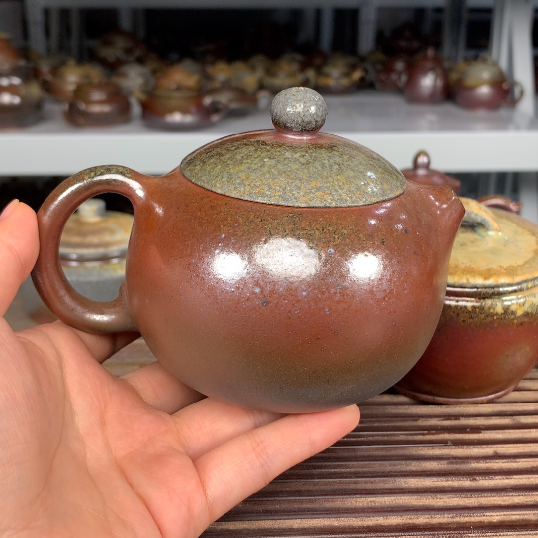 茶壶紫砂纯自然柴烧