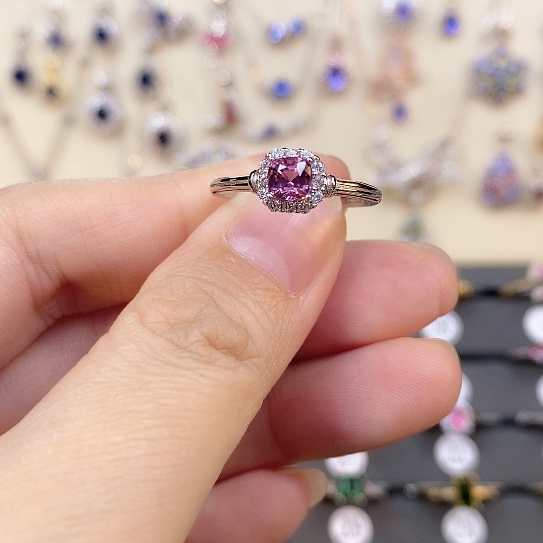 尖晶石戒指银S925镶嵌