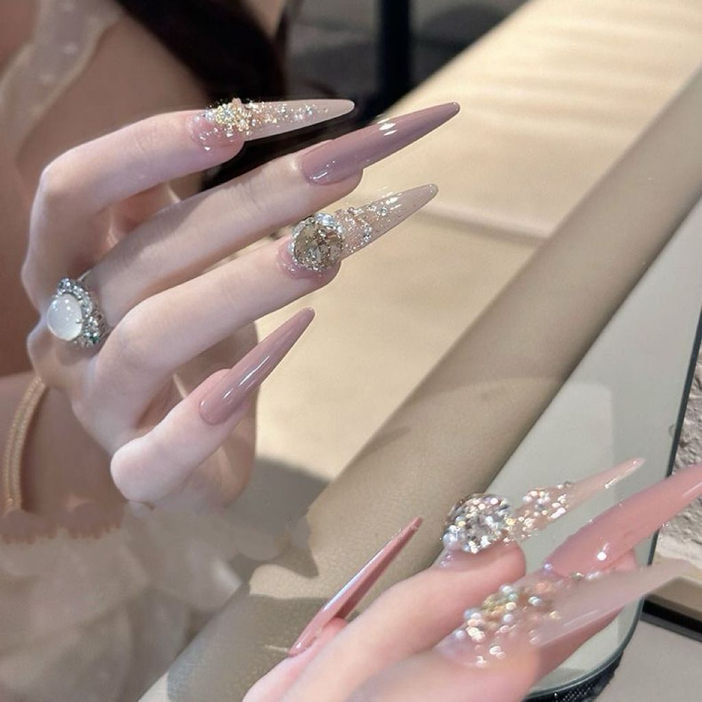 【芳华】纯手工爆闪美甲穿戴渐变法式千金猫眼高级气质显白纯欲