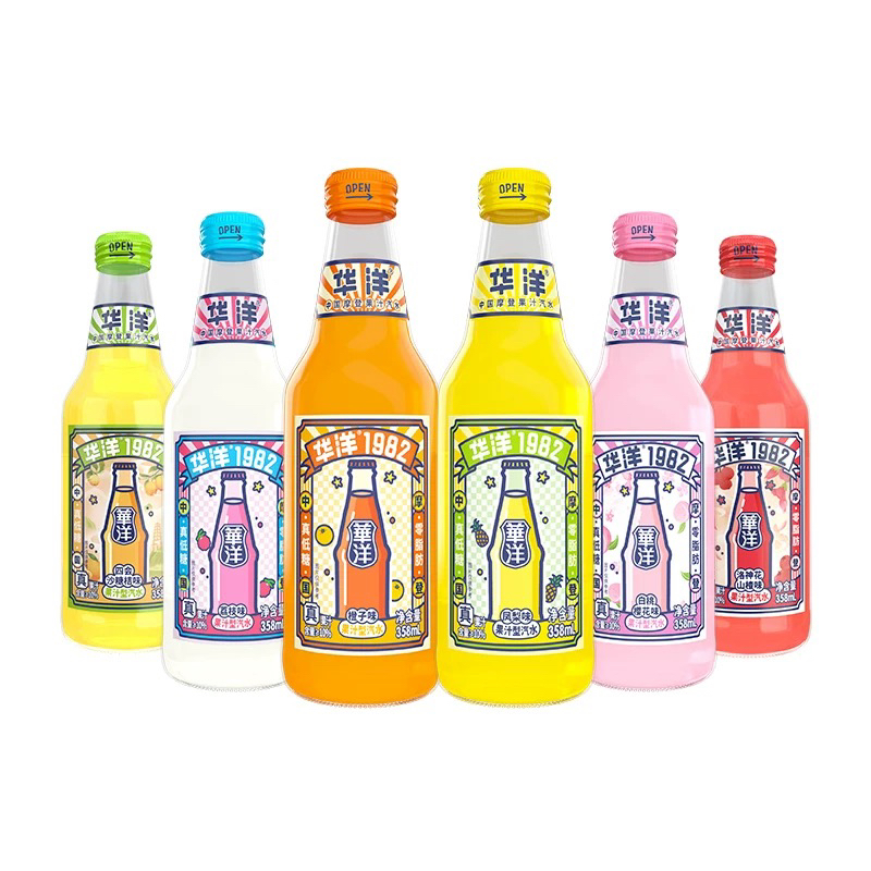 【临期】华洋玻璃瓶装358ml＊4瓶，口味随机，有什么发什么