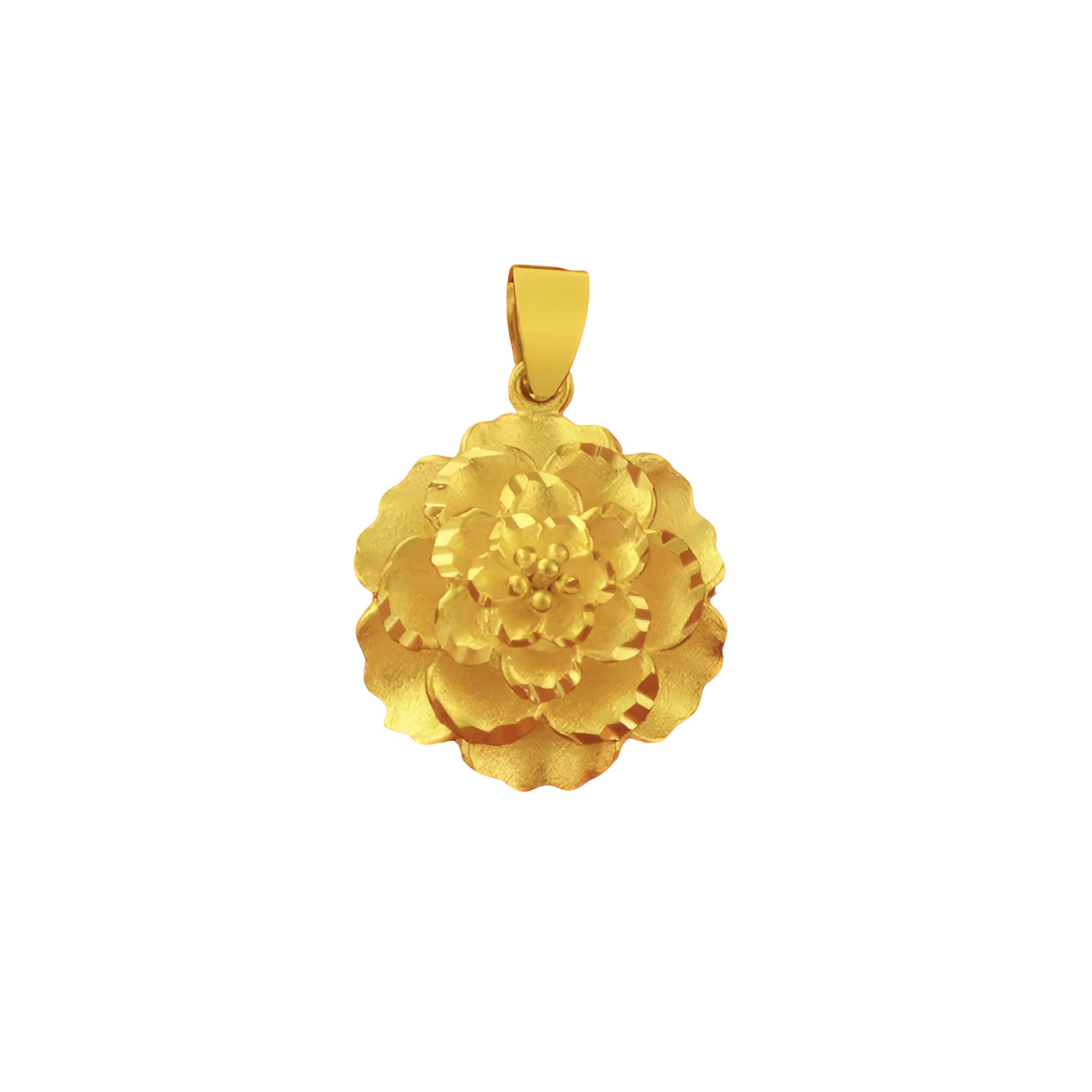 合金吊坠 经典牡丹富贵花项链精美素款  合金饰品