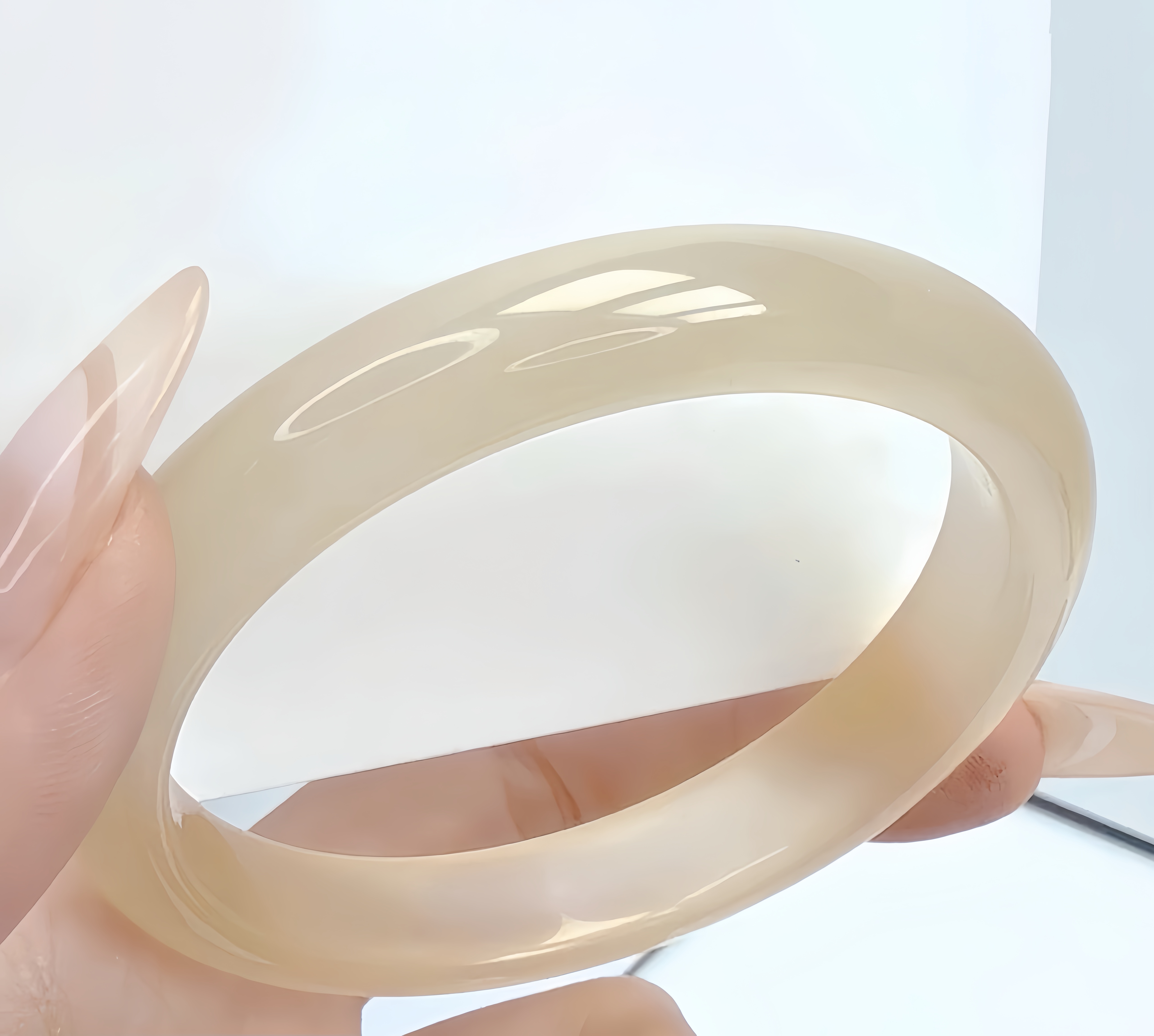 手镯 香槟金 大气冰透镯子 56圈口