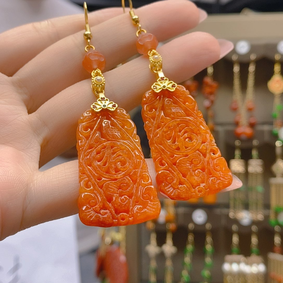 翡翠合金耳饰翡翠