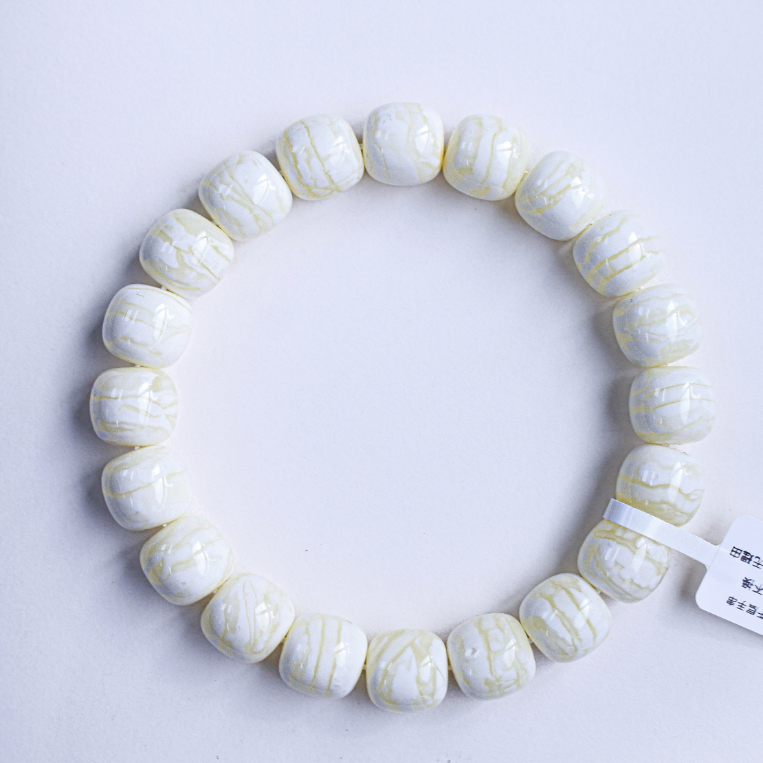 同料12mm极致瓷白虎皮千层雪老型蜜蜡手串21.22克 精工 收藏级