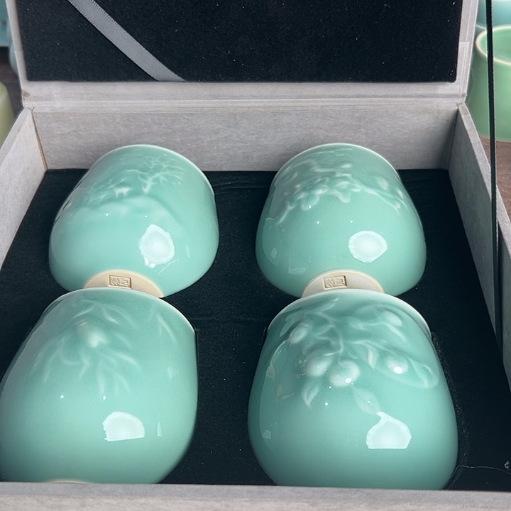 龙泉云间青瓷小米茶器