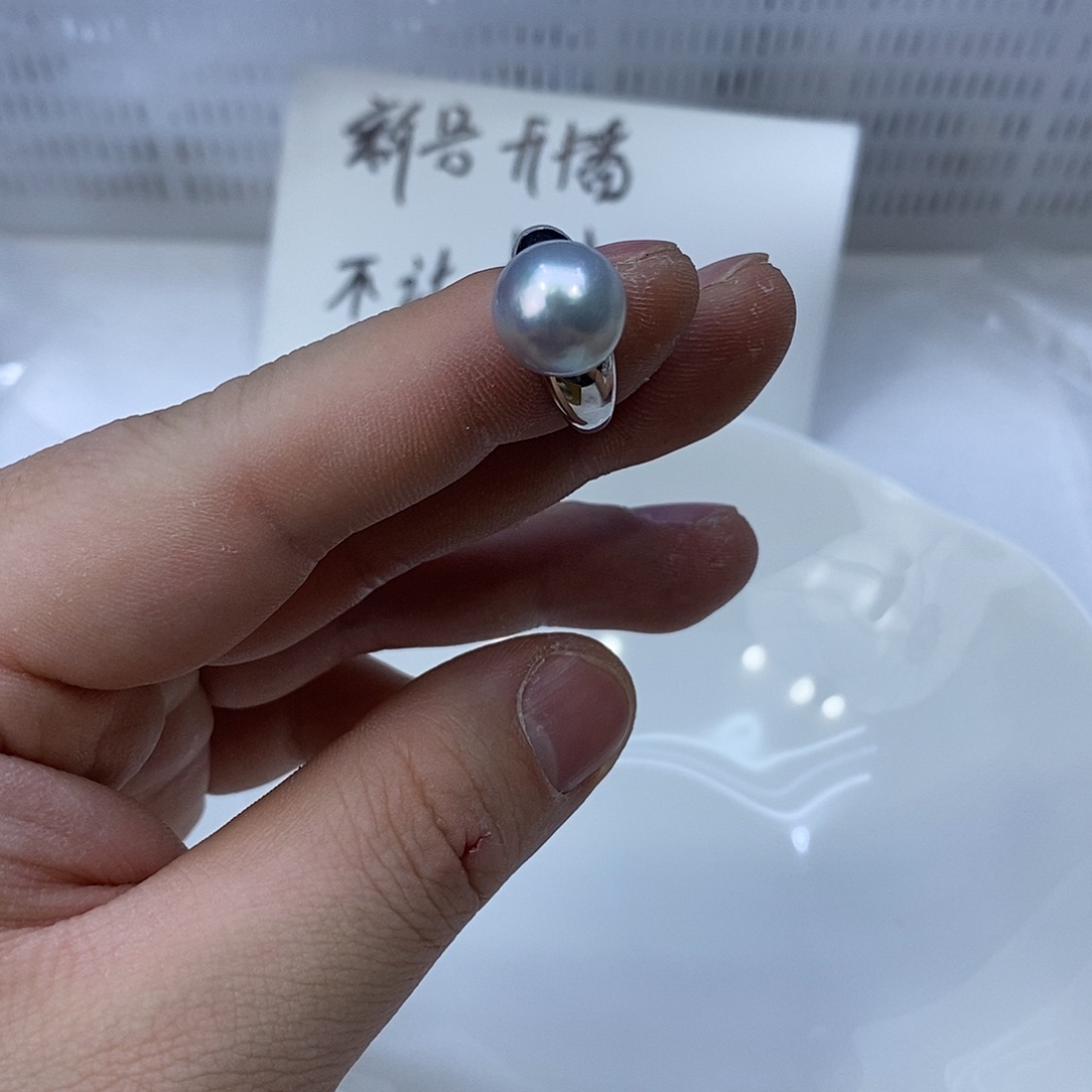 海水珍珠银S925镶嵌戒指