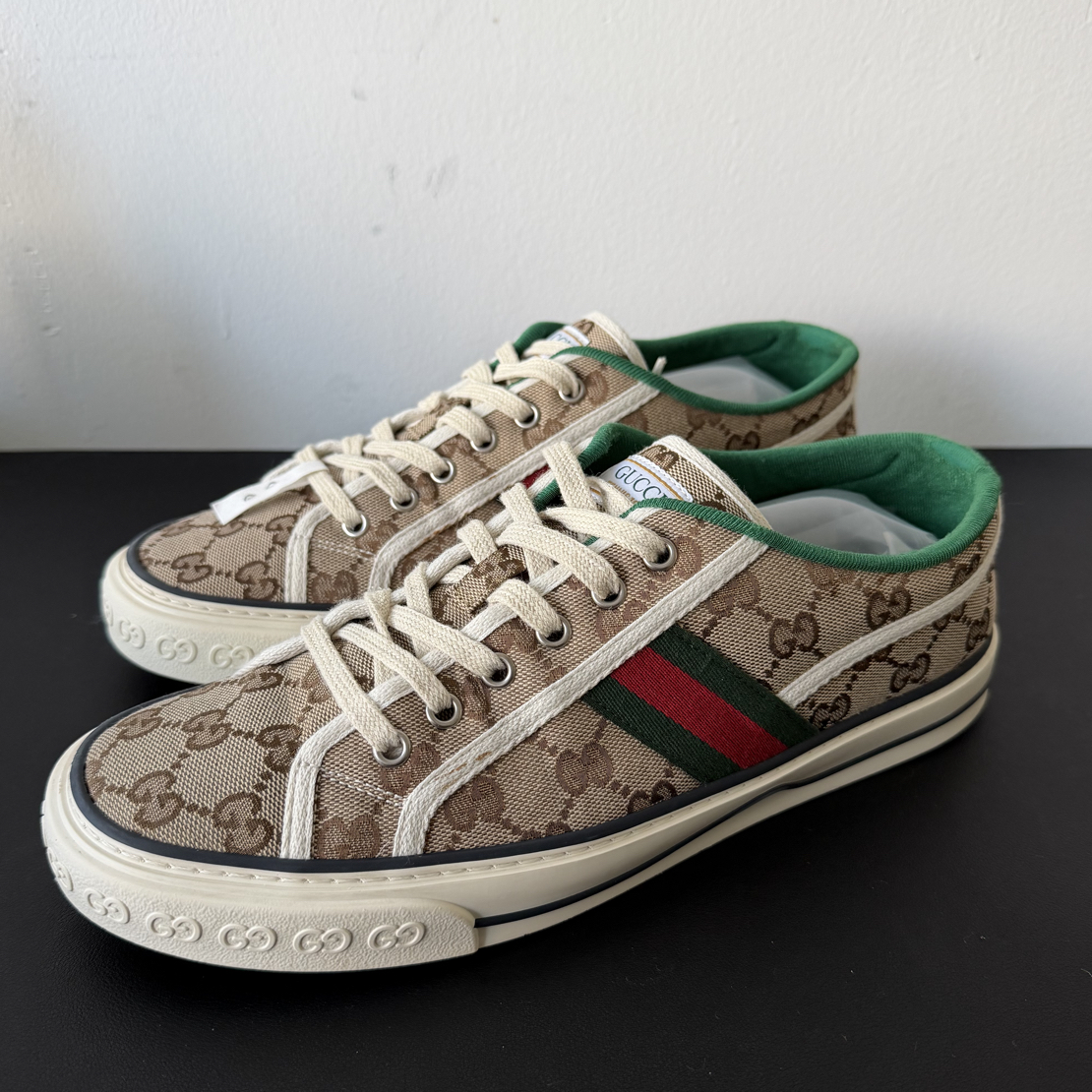 95新 GUCCI/古驰 42欧 1977乌木色板鞋二手奢侈品
