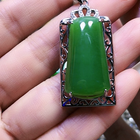 和田玉银S925镶嵌戒指