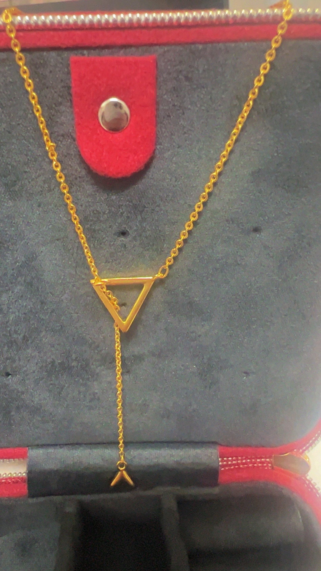 铜合金石英石耳饰 原创设计几何日韩金色百搭素款简约气质项链08