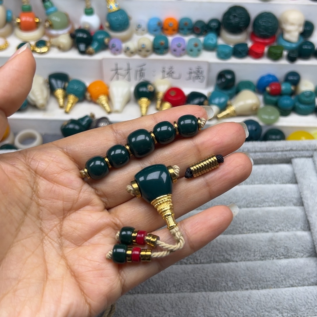 中***等手工艺品琉璃卡10的5连珠➕14的三通套件