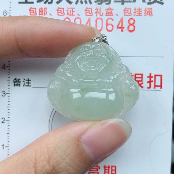 翡翠颈饰银S925镶嵌天然翡翠a货