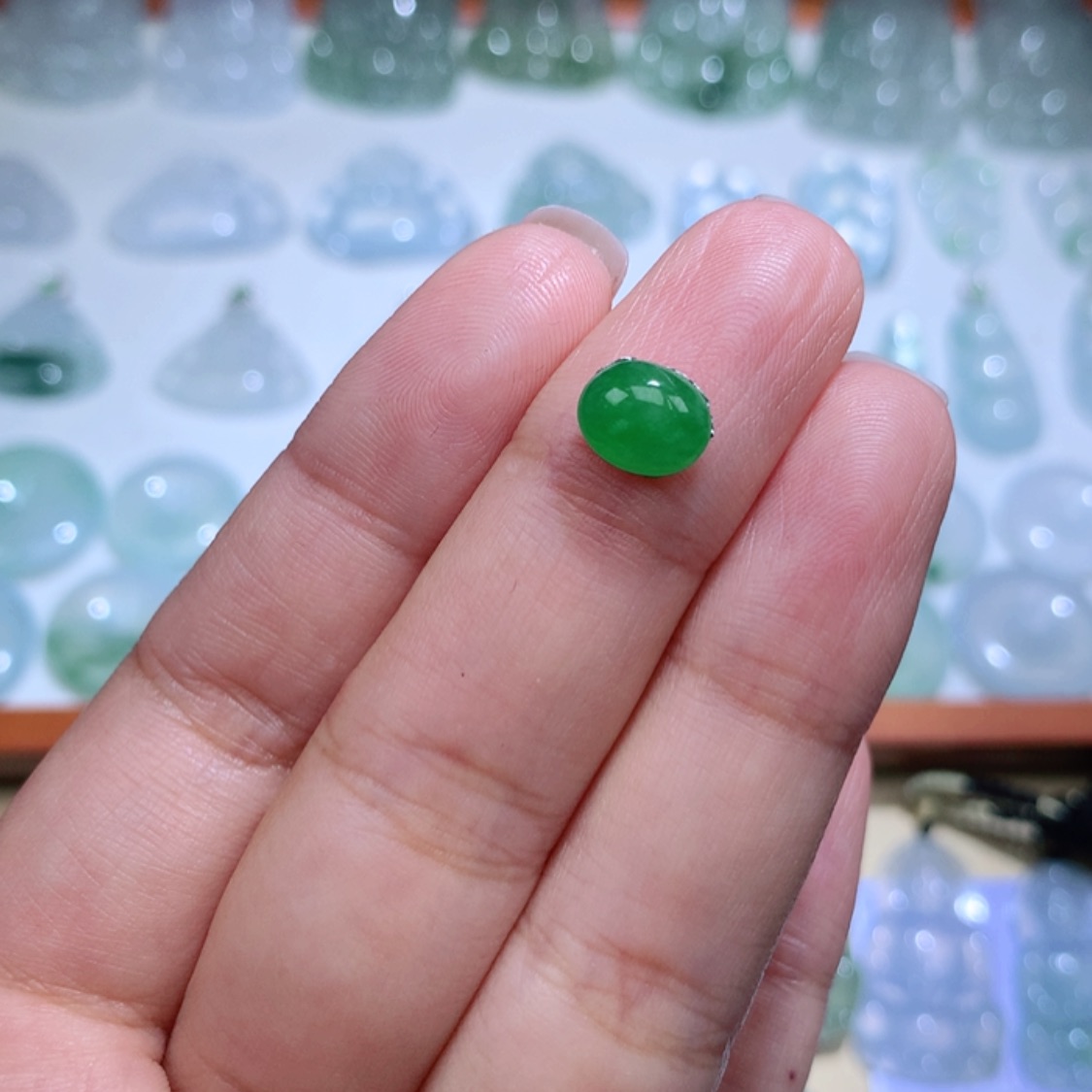 【闪购商品】翡翠颈饰未镶嵌蛋面