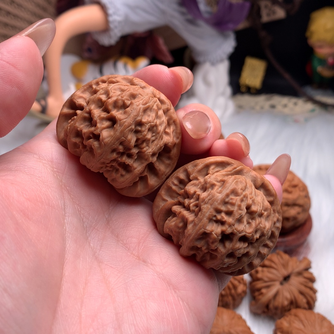 文玩核桃把件40球白