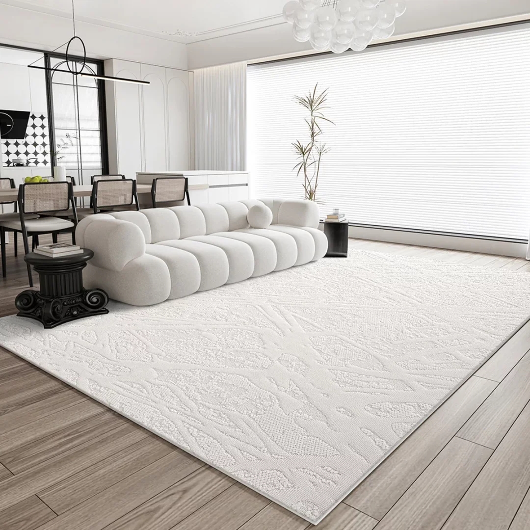 地毯客厅2025新款硅藻丝奶油风防水免洗可擦高级感大面积全铺地垫