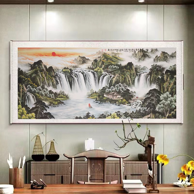 四尺寸《聚宝盆》-横幅-沙发客厅-风景挂画