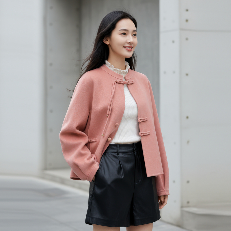 EP雅莹女装 新中式立领盘扣灯笼袖毛呢外套 2025秋装新款1533A