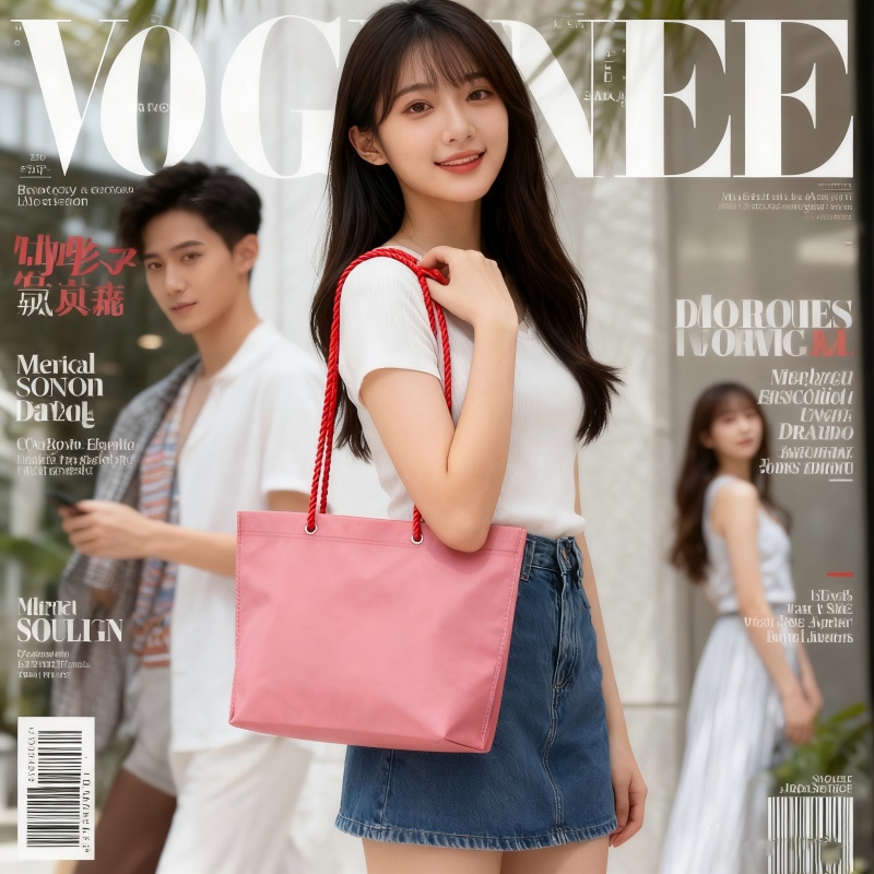 时尚穿孔无纺布手提袋子服装店男女装店便携环保礼品袋手提包