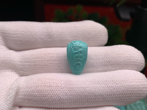 天然原矿无水无油绿松石三通