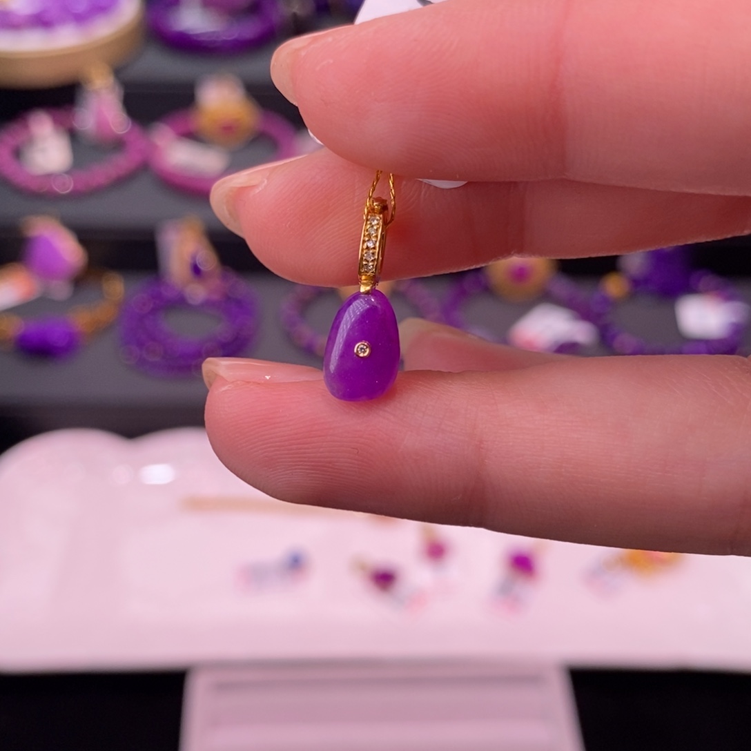 苏纪石（舒俱来）18K金镶嵌吊坠(不含链)