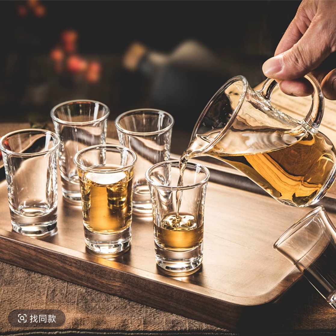 【直播专属】萝卜头-玻璃酒杯家用白酒杯分酒器小酒杯套装