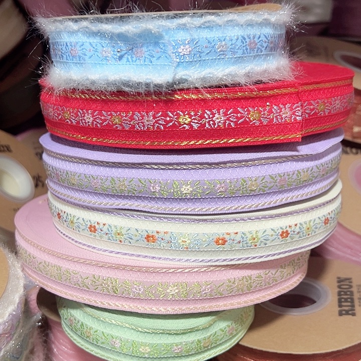 毛边刺绣丝带图片6色各10码材料