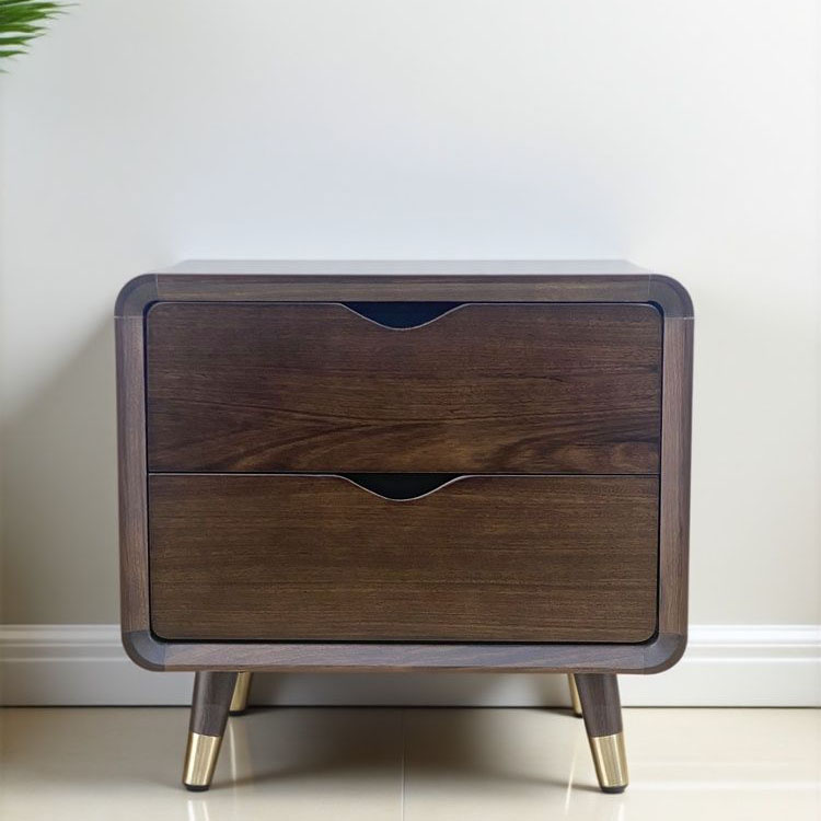 乌金木简约现代床头柜实木储物柜家用卧室床边柜小户型整装收纳柜