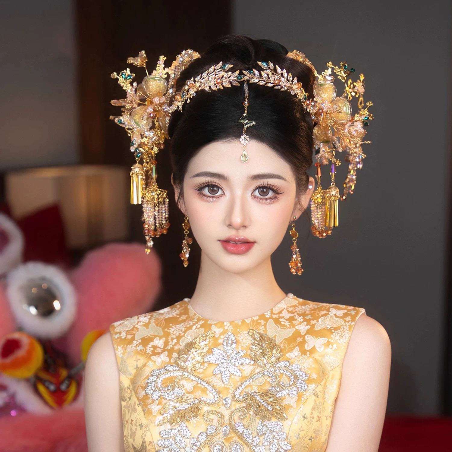 浅色百搭新娘秀禾步摇新娘头饰