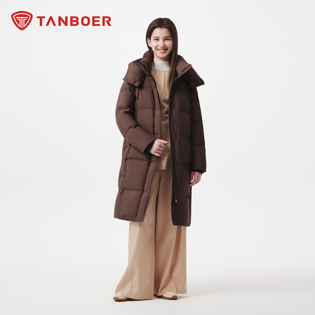 【交个朋友专属】坦博尔女长款云感泡芙流光风羽绒服TB5530828Z