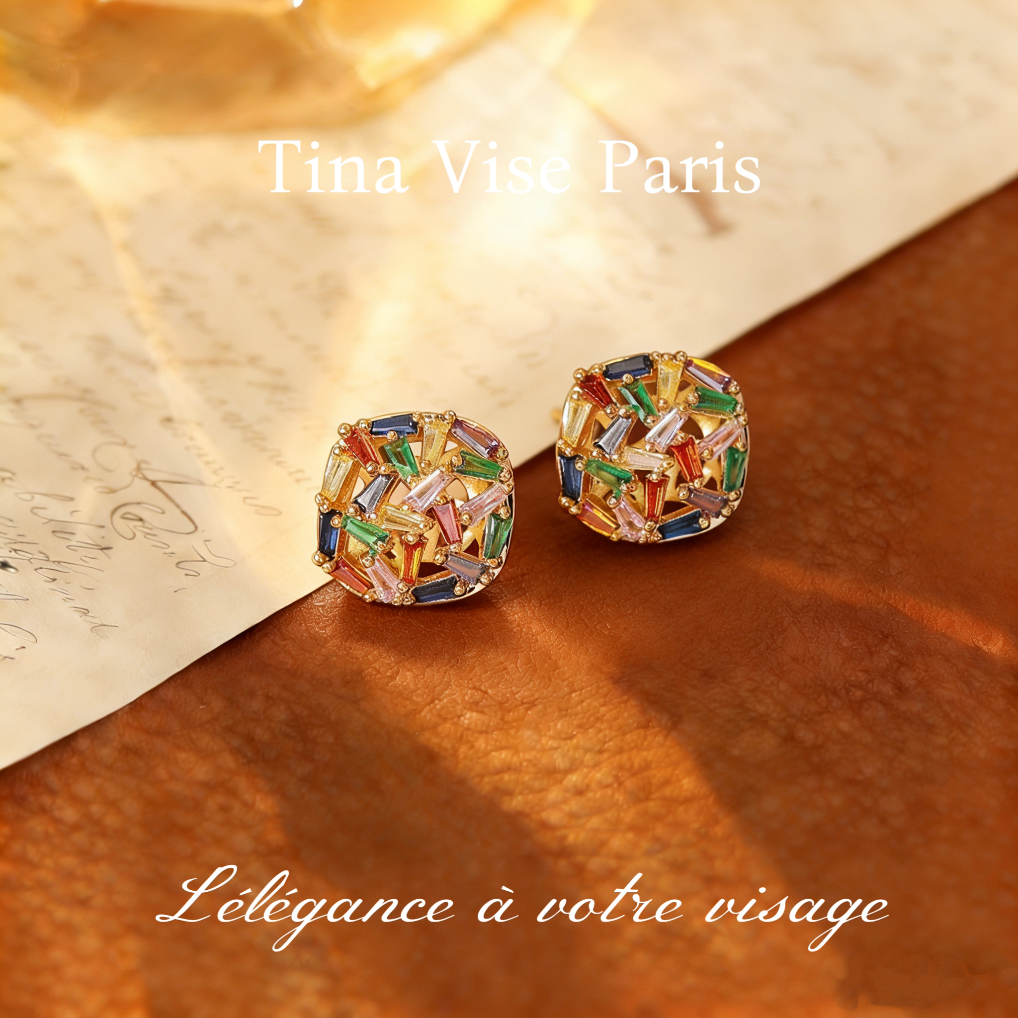 镀K金A1233《彩虹方糖》法⭐️ Tina Vise缇娜薇斯 耳