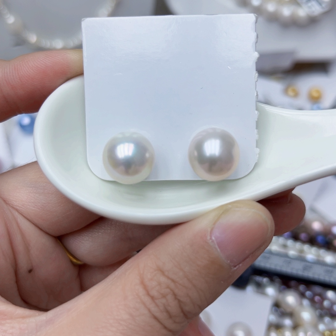 淡水珍珠耳饰银S925镶嵌