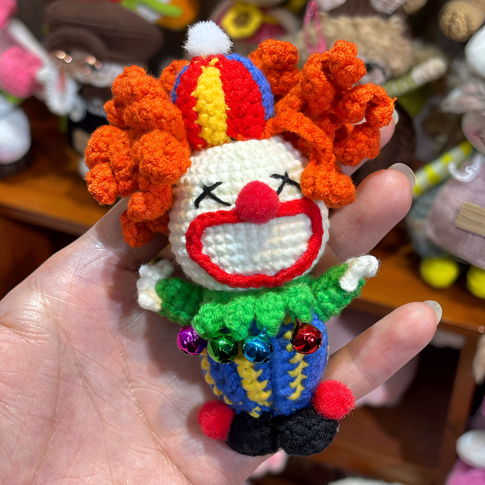 纯手工钩织编织马戏团小丑成品玩偶钥匙扣包包挂件摆件生日礼物