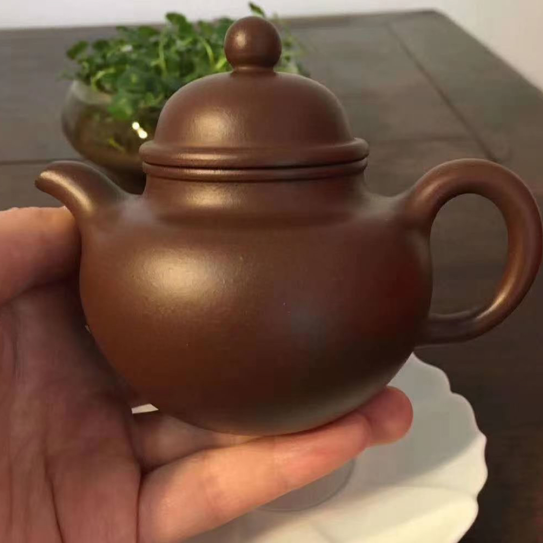 宜兴纯手工掇球紫砂壶红皮龙材质实用泡茶壶