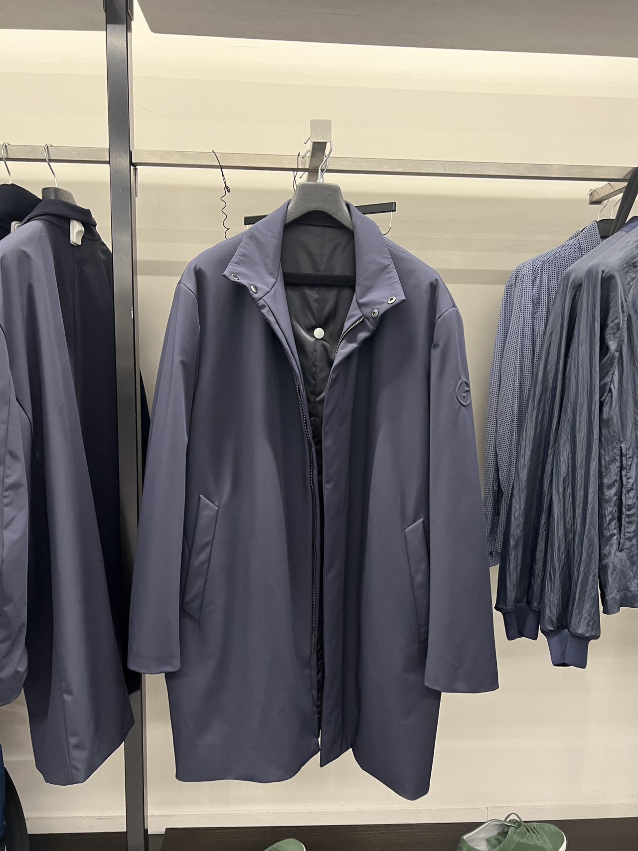 全新未使用 GIORGIO ARMANI/阿玛尼 中长款立领商务外套不退换