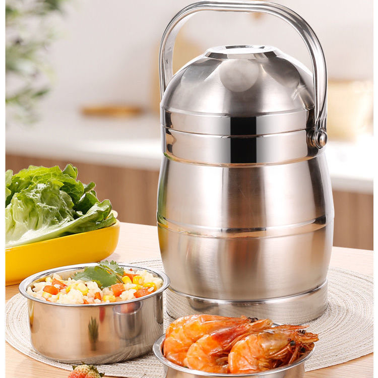 不锈钢真空学生饭盒桶大容量超长保温提锅分层隔成人便当送饭