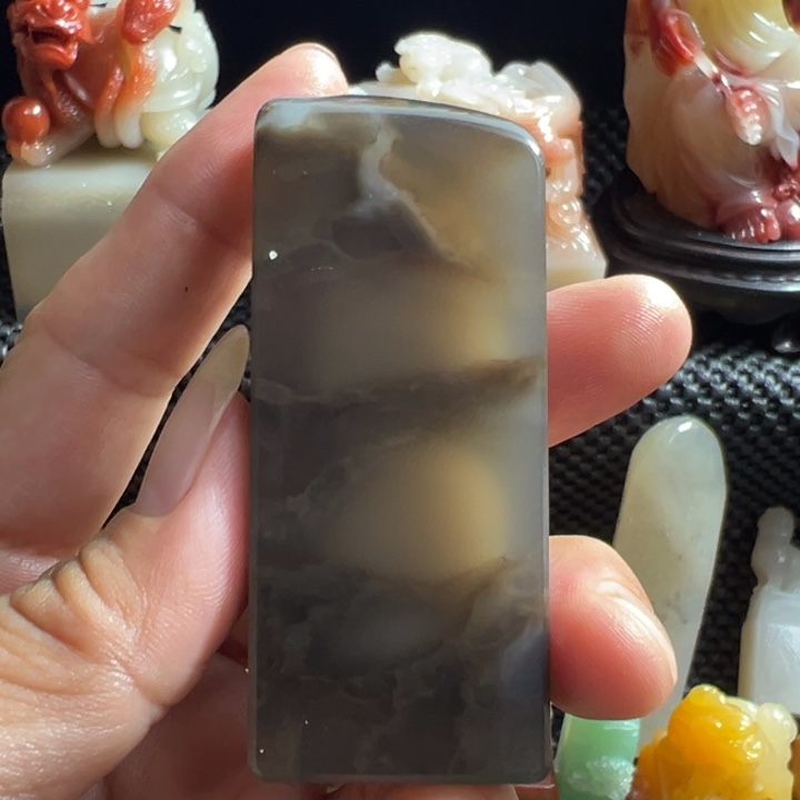 寿山石写***生寿山石牛角一个