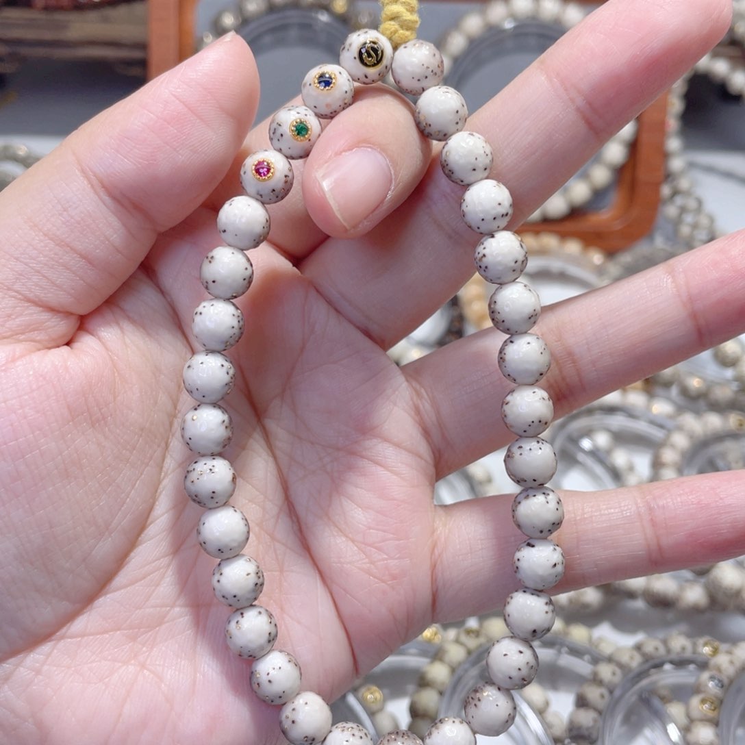 星月菩提手串半壁留白圆珠手持